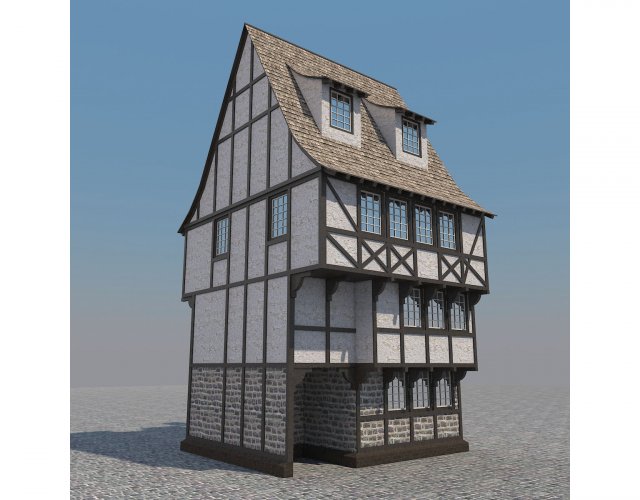 medieval house 1 3D Model .c4d .max .obj .3ds .fbx .stl .blend 