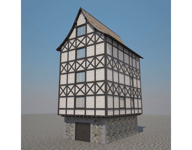 medieval house 2 Model 3D .c4d .max .obj .3ds .fbx .stl .blend 