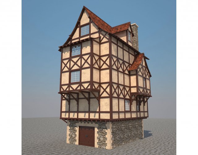 medieval house 6 3D Model .c4d .max .obj .3ds .fbx .stl .blend 