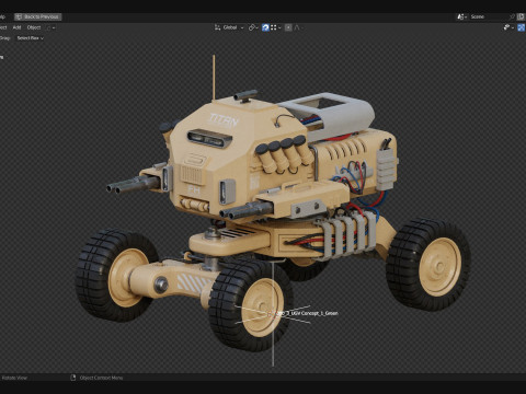 Concepto UGV1Desierto Modelo 3D
