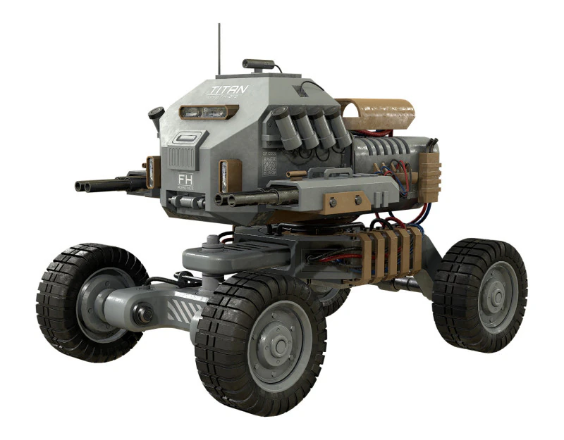 UGV Concept1Grey Modello 3D .c4d .max .obj .3ds .fbx .stl .blend 