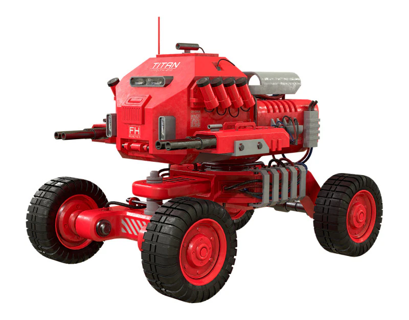 UGV Concept1Rosso Modello 3D .c4d .max .obj .3ds .fbx .stl .blend 