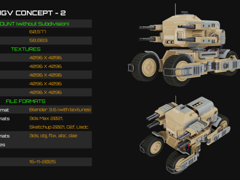 UGV Concept2Woestijn 3D Model