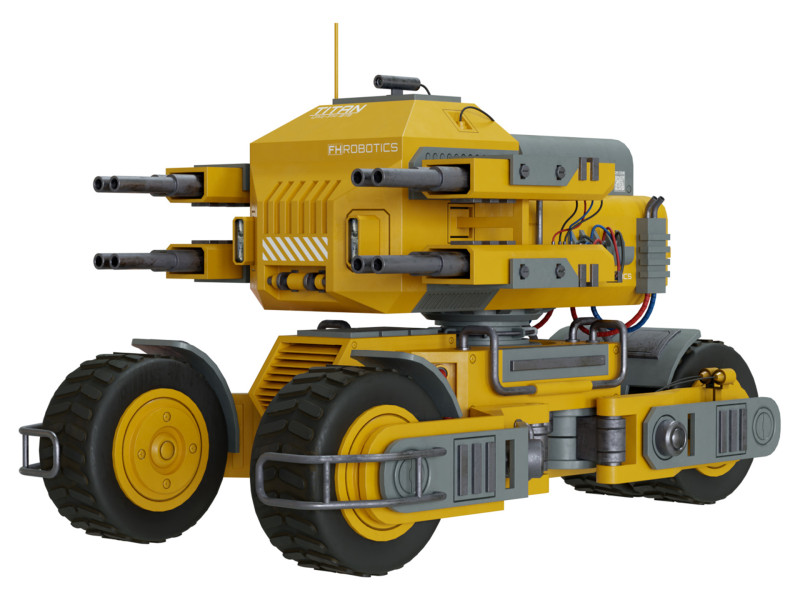 UGV Concept2Желтый 3D Модель .c4d .max .obj .3ds .fbx .stl .blend 
