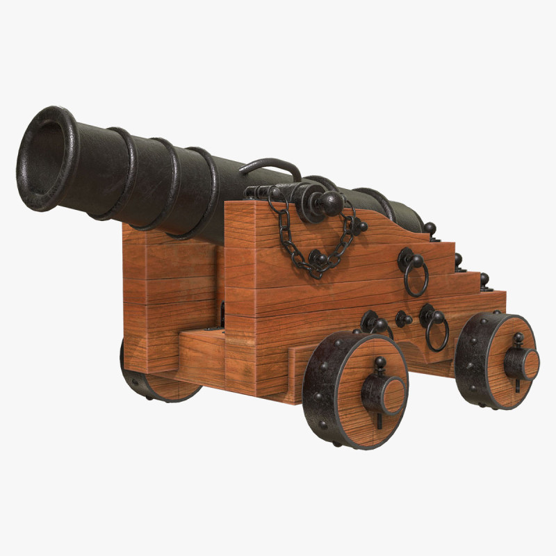 Kanone 3 3D Modell .c4d .max .obj .3ds .fbx .stl .blend 