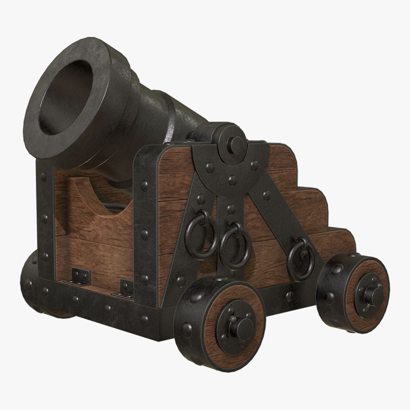 Canon à mortier 1 Modèle 3D .c4d .max .obj .3ds .fbx .stl .blend 