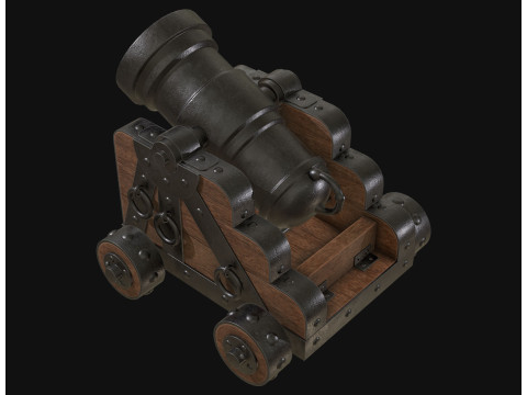 Canon à mortier 1 Modèle 3D