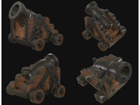 Canon à mortier 1 Modèle 3D