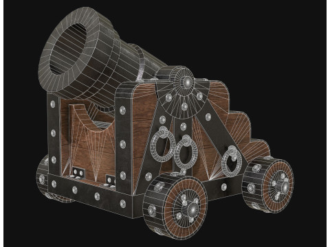 Canon à mortier 1 Modèle 3D