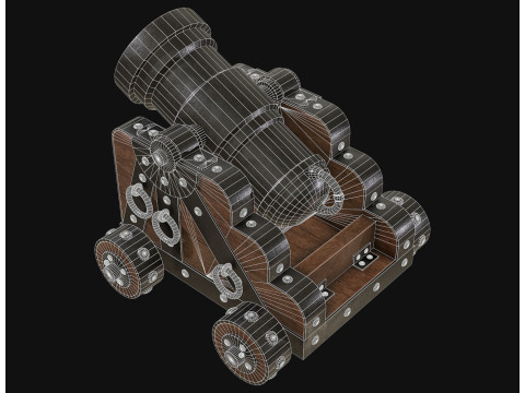 Canon à mortier 1 Modèle 3D
