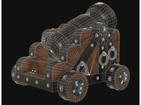 Canon à mortier 1 Modèle 3D