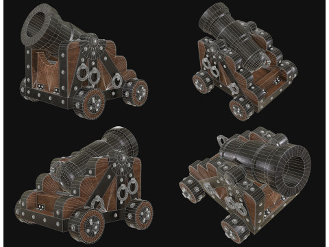 Canon à mortier 1 Modèle 3D