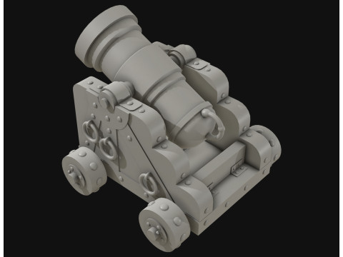 Canon à mortier 1 Modèle 3D