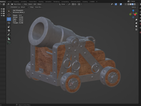 Canon à mortier 1 Modèle 3D