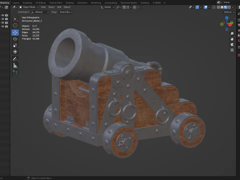 Mortar Cannon 1 3D Model