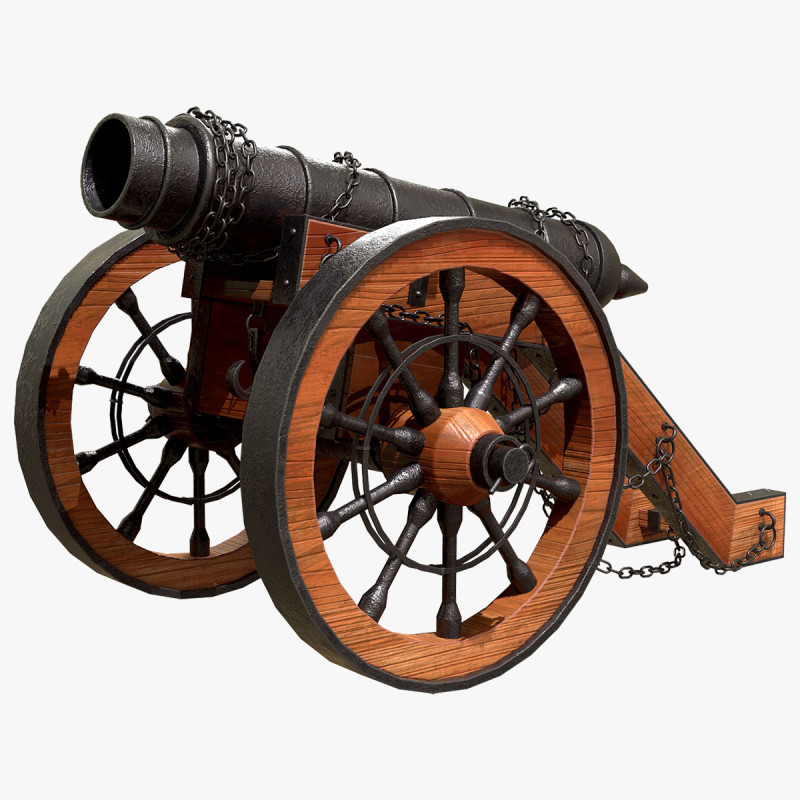 Гармата 5 3D Модель .c4d .max .obj .3ds .fbx .stl .blend 