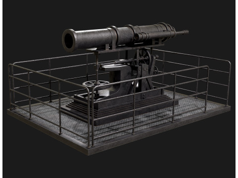 Artilleriekanone 1 3D Modell