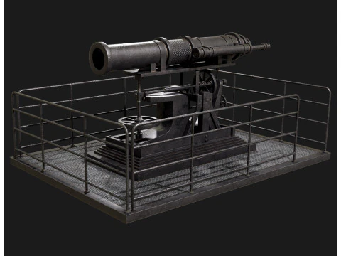 Artillery Cannon 1 3D Model