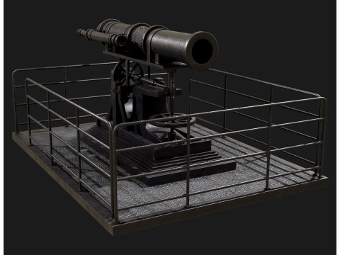 Artilleriekanone 1 3D Modell