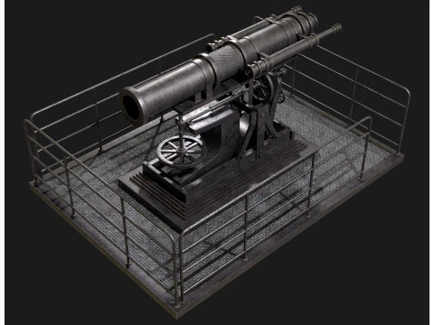 Artillery Cannon 1 3D Model