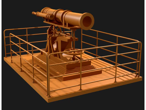 Artillery Cannon 1 3D Model