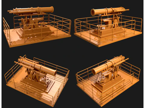 Artillery Cannon 1 3D Model