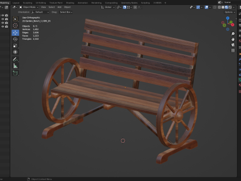 Ławka ogrodnicza 1 Model 3D