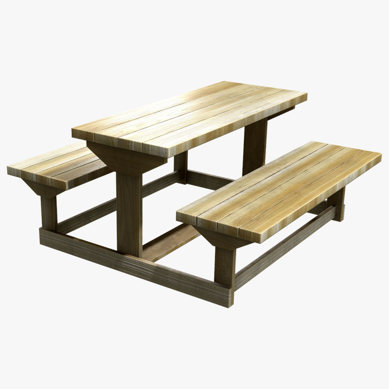 Picknickbank1 3D Model .c4d .max .obj .3ds .fbx .stl .blend 