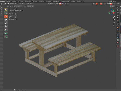 Picknickbank1 3D Model