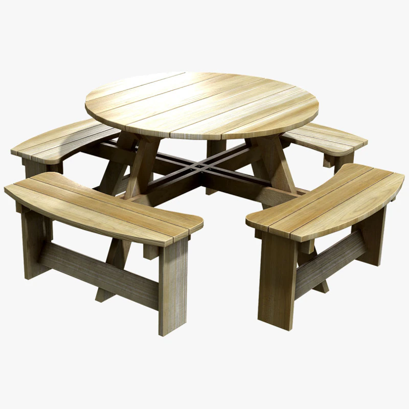 Picnic bench2 3D Model .c4d .max .obj .3ds .fbx .stl .blend 