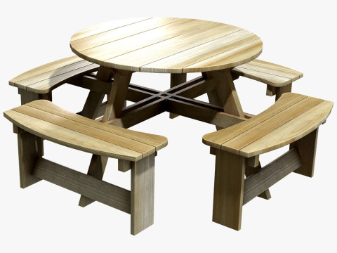 Picnic bench2 3D Model