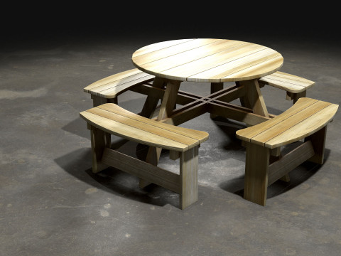 Panca da picnic2 Modello 3D