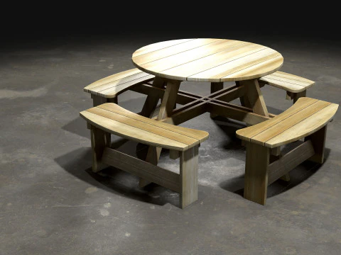 Picnic bench2 3D Model