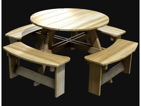 Panca da picnic2 Modello 3D