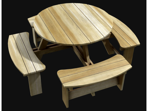 Panca da picnic2 Modello 3D