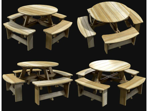 Picnic bench2 3D Model