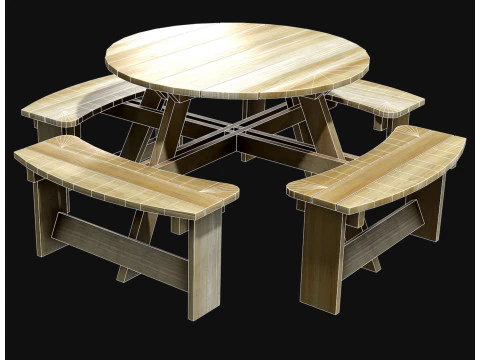 Picnic bench2 3D Model