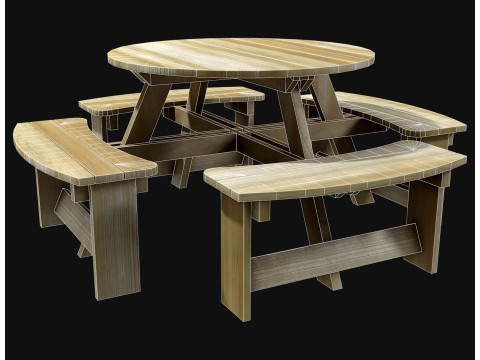 Panca da picnic2 Modello 3D