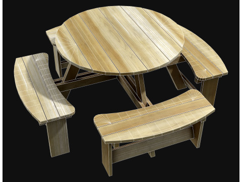 Panca da picnic2 Modello 3D