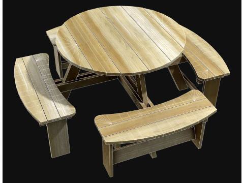 Picnic bench2 3D Model