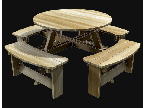 Panca da picnic2 Modello 3D