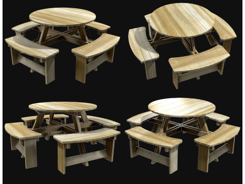 Panca da picnic2 Modello 3D