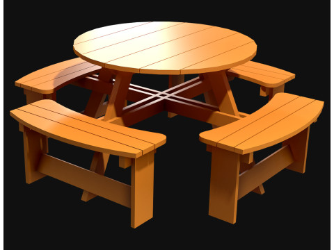 Panca da picnic2 Modello 3D