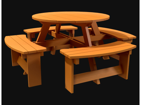 Panca da picnic2 Modello 3D