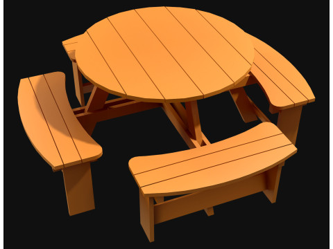 Panca da picnic2 Modello 3D