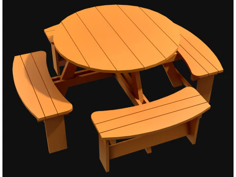 Picnic bench2 3D Model