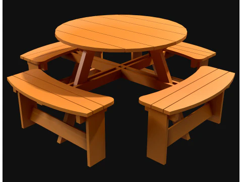 Picnic bench2 3D Model