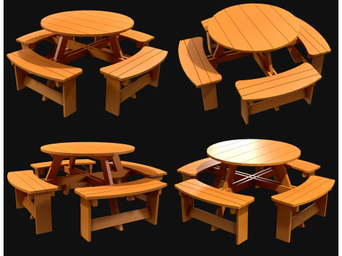 Picnic bench2 3D Model