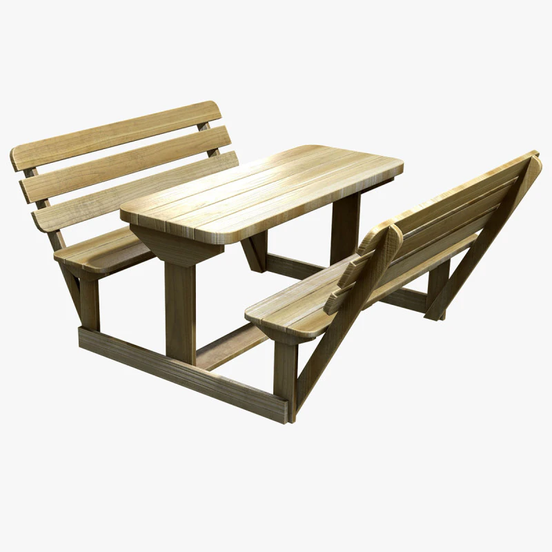 Лавка для пікніка 3 3D Модель .c4d .max .obj .3ds .fbx .stl .blend 