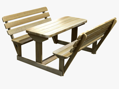 Picknickbank3 3D Modell